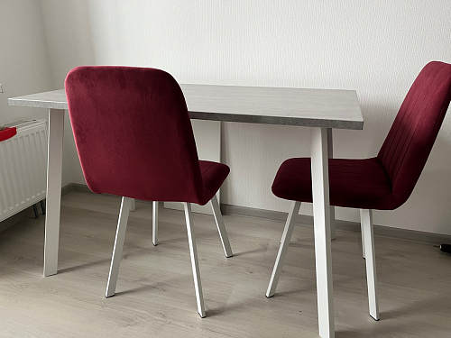 Стол Тринити Лофт 120 32 мм бетон / черный матовый фото покупателя 59