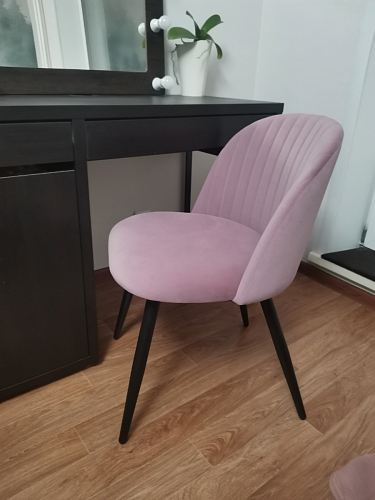 Стул на металлокаркасе Gabi 1 light purple / black / gold фото покупателя 187