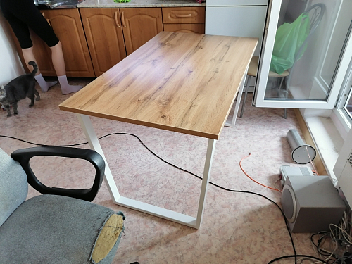 Деревянный стол Лота Лофт 140х80 дуб крафт табачный / черный матовый фото покупателя 51