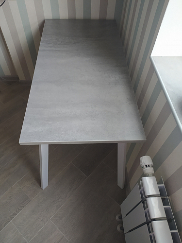 Стол Тринити Лофт 120 32 мм бетон / черный матовый фото покупателя 104