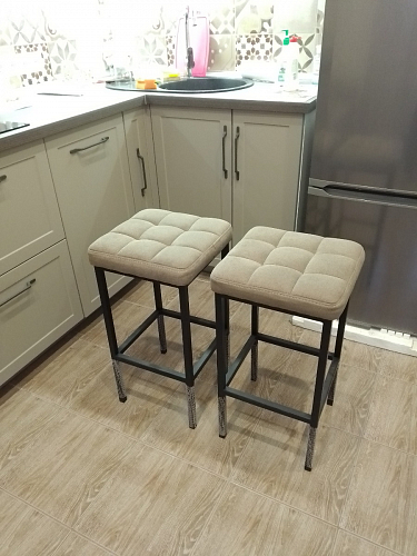 Барный стул Лофт микровелюр катания изумруд / черный матовый фото покупателя 56