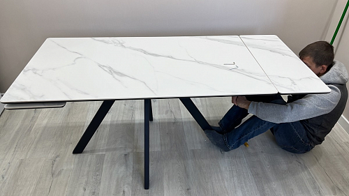 Керамический стол Вилли 140(200)х80х75 черный мрамор shakespeare black / черный фото покупателя 60