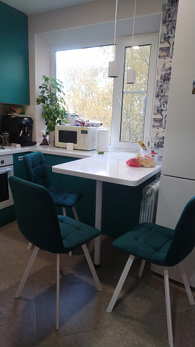 Стул на металлокаркасе Чилли синяя ткань / белый фото покупателя 426