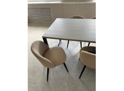 Стул на металлокаркасе Gabi 1 бежевый / черный с серебряными наконечниками фото покупателя 251