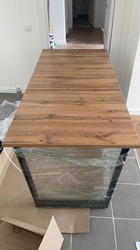 Стол Лота Лофт 140 25 мм черный матовый / бетон фото покупателя 876