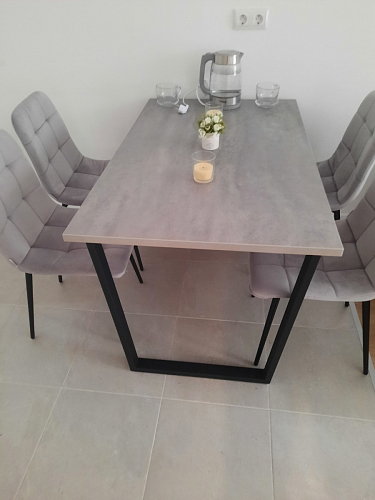 Деревянный стол Лота Лофт 140х80 черный матовый / бетон светлый фото покупателя 812