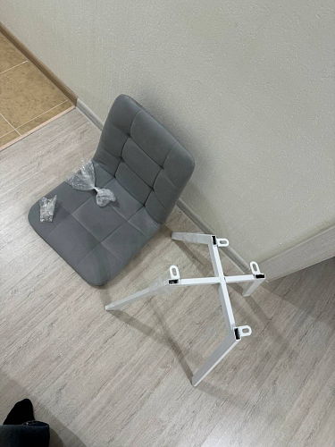 Стул на металлокаркасе Чилли серый велюр / черный фото покупателя 434