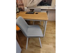 Стул на металлокаркасе Вейв светло-серый (hl 63) / 10К черный каркас фото покупателя 180