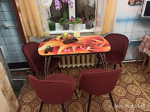 Стул на металлокаркасе Gabi 1 light blue / black / gold фото покупателя 114