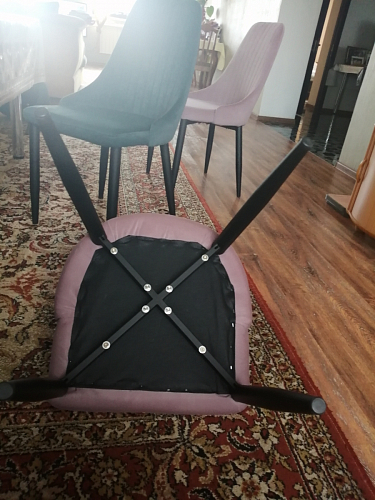 Стул на металлокаркасе Kora 1 light blue / white / black фото покупателя 12