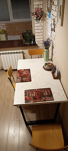 Стол Эльпатия 110 дуб рошелье / черный матовый фото покупателя 16