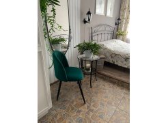 Стул на металлокаркасе Gabi 1 бежевый / черный с серебряными наконечниками фото покупателя 296