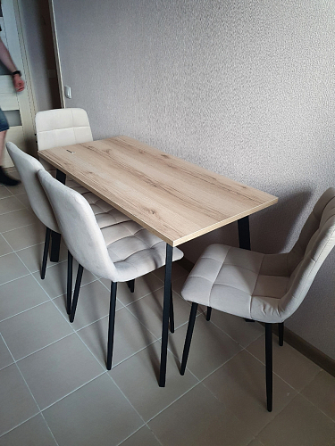 Стол Тринити Лофт 120 32 мм дуб галифакс табако / черный матовый фото покупателя 152