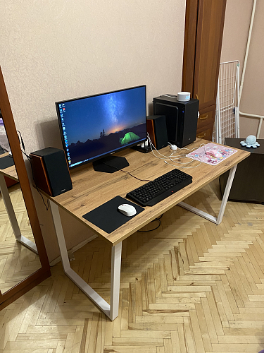 Деревянный стол Лота Лофт 140х80 черный матовый / бетон светлый фото покупателя 835