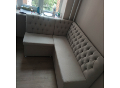 Кухонный диван угловой Мирта левый микровельвет черный фото покупателя 1