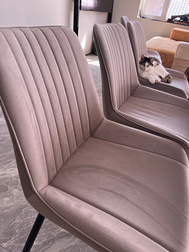 Стул на металлокаркасе Седа 360 К латте (velutto 08) / белый фото покупателя 321