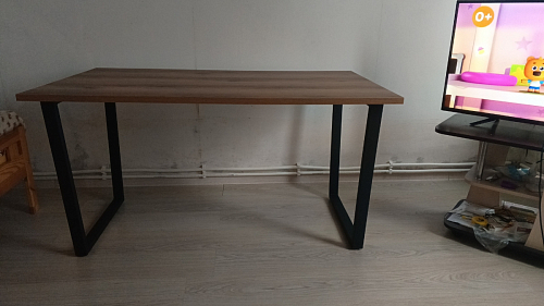 Стол Лота Лофт 140 25 мм черный матовый / бетон фото покупателя 993