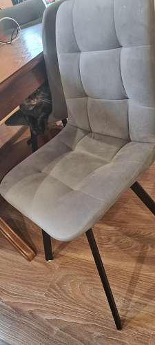 Стул на металлокаркасе Чилли синяя ткань / белый фото покупателя 696