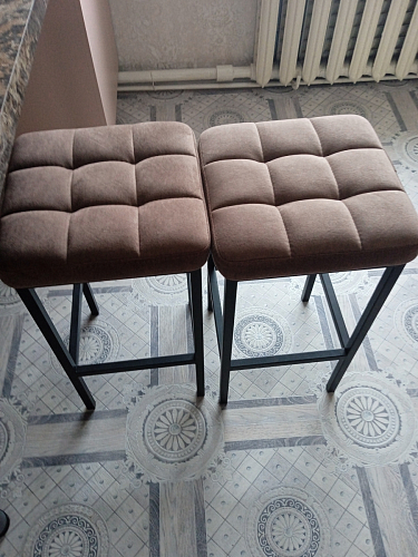 Барный стул Лофт ткань канди грей / черный матовый фото покупателя 102