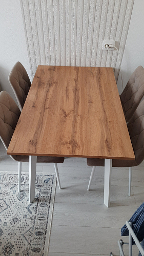 Стол Тринити Лофт 120 32 мм дуб галифакс табако / черный матовый фото покупателя 242