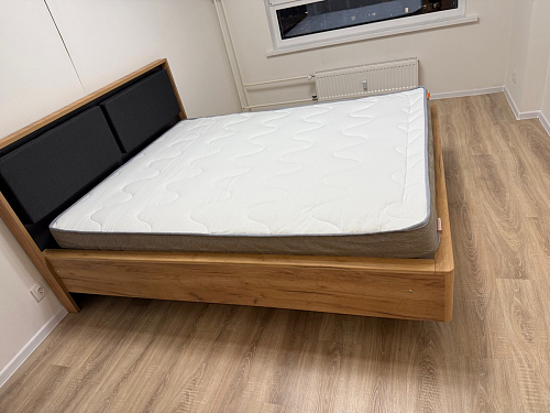 Двуспальная кровать Клауд 160х200 парящая дуб крафт золотой / антрацит фото покупателя 383