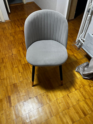 Стул на металлокаркасе Gabi 1 light blue / black / gold фото покупателя 132