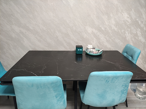 Керамический стол Вилли 140(200)х80х75 черный мрамор shakespeare black / черный фото покупателя 78