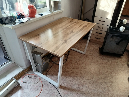 Стол Лота Лофт 120 32 мм бетон / черный матовый фото покупателя 468