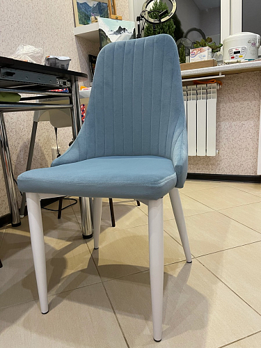 Стул на металлокаркасе Kora light blue / white фото покупателя 51