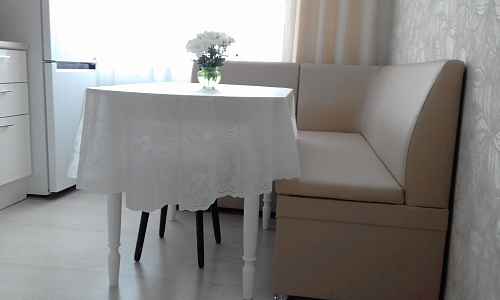 Кухонный диван Флоренс угловой экокожа белый правый фото покупателя 5