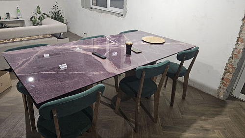 Керамический стол Монерон 200x100 brecha crema elegance / дуб монтана фото покупателя 13
