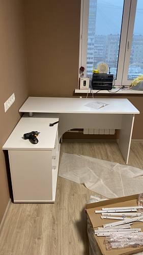 Компьютерный стол КСТ-109П правый дуб сонома / белый фото покупателя 54