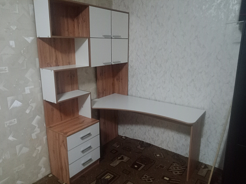 Компьютерный стол Ганор левый дуб вотан / белый  - Уцененный экземпляр фото покупателя 12