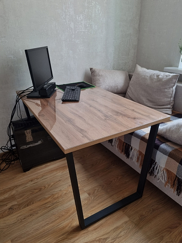 Деревянный стол Лота Лофт 120х75 белый матовый / дуб крафт золотой фото покупателя 693