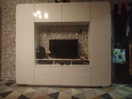 Готовая гостиная Румба белый / белый глянец  - Уцененный экземпляр фото покупателя 110