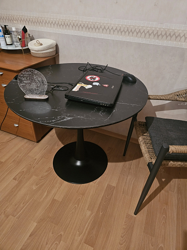 Стол Тулип 90х73 дуб вотан / белый  - Уцененный экземпляр фото покупателя 71