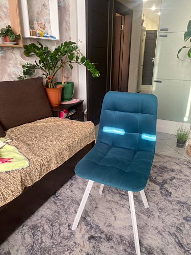 Стул на металлокаркасе Чилли К черный / зеленый фото покупателя 485