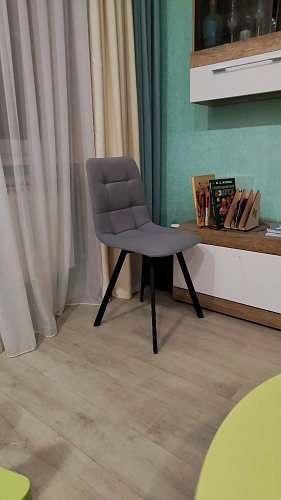 Стул на металлокаркасе Чилли К темно-серый (velutto 32) / черный фото покупателя 473