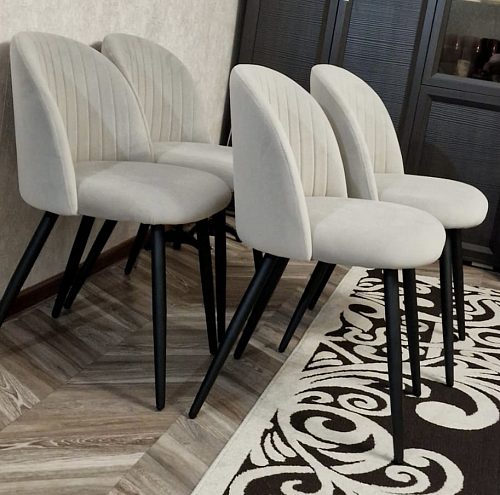 Стул на металлокаркасе Gabi dark beige / black / silver фото покупателя 516