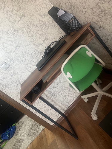 Письменный стол Лео Лофт дуб делано темный / белый матовый фото покупателя 54