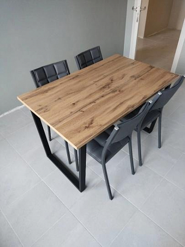 Деревянный стол Лота Лофт 140х80 черный матовый / бетон светлый фото покупателя 493