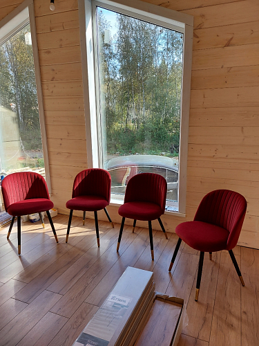 Стул на металлокаркасе Gabi 1 light purple / black / gold фото покупателя 151