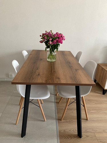 Стол Тринити Лофт 120 32 мм дуб галифакс табако / черный матовый фото покупателя 359