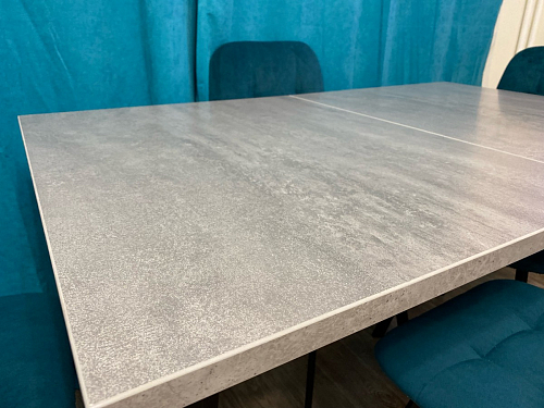 Деревянный стол Колон Лофт 120(160) х 75 черный матовый / бетон фото покупателя 54