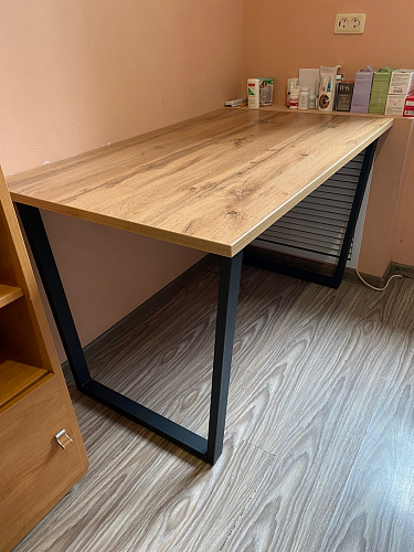 Деревянный стол Лота Лофт 120х75 белый матовый / дуб крафт золотой фото покупателя 648