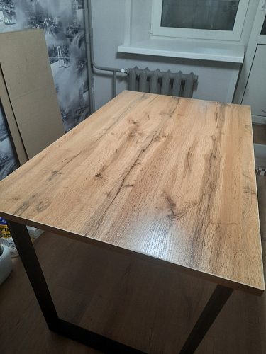 Деревянный стол Лота Лофт 120х75 белый матовый / дуб крафт золотой фото покупателя 315