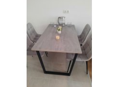 Стол Лота Лофт 140 25 мм черный матовый / бетон фото покупателя 813