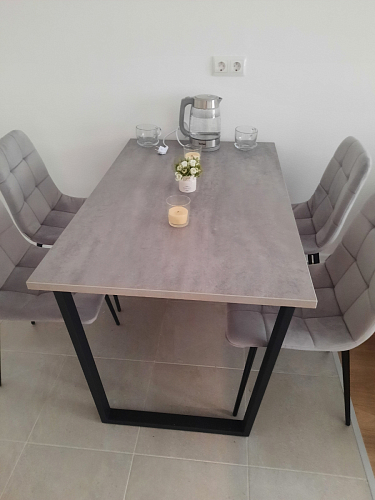 Стол Лота Лофт 140 25 мм черный матовый / бетон фото покупателя 813