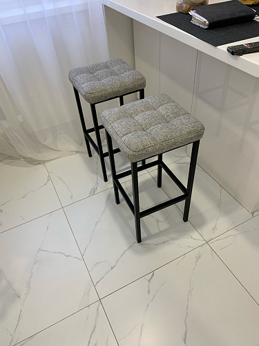 Барный стул Лофт микровелюр катания изумруд / черный матовый фото покупателя 200