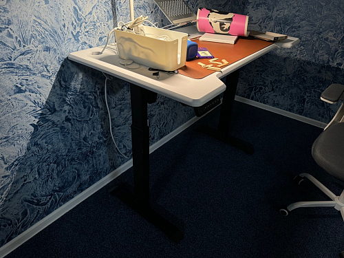 Компьютерный стол Маркос с механизмом подъема 120х75х75 орех кантри / белый фото покупателя 8